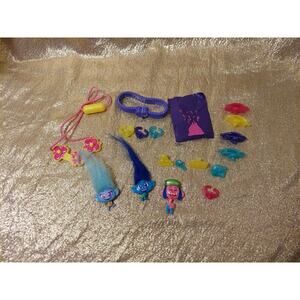 Dreamworks Trolls Hair Raising Mini Hair Clip Ring Necklace Bracelet Snap On Lot